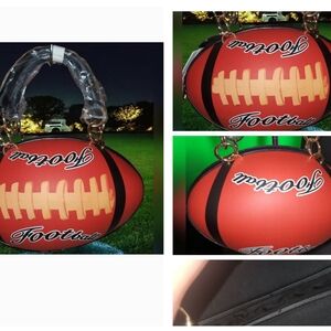 Football-Shaped Red Handbag